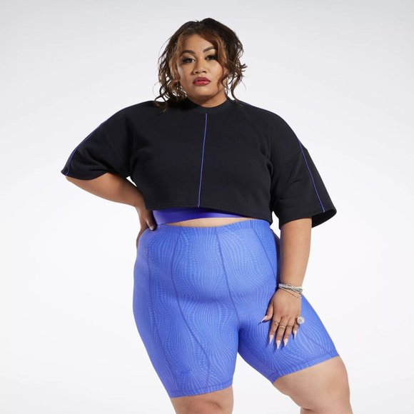 New REEBOK x Cardi B Plus Size Cropped T-Sweatshirt - Picture 1 of 8